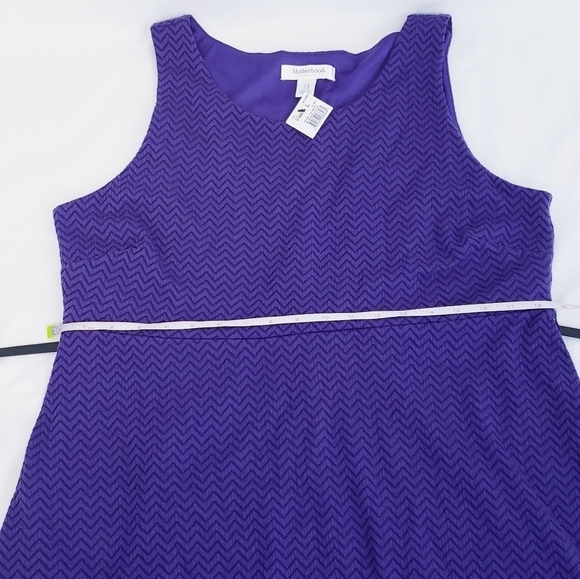 NWOT Motherhood Maternity Sleeveless A-Line Purple Chevron - Picture 7 of 11